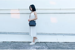 Handmade Womens Black Leather doctor Handbag shoulder doctor bags Purse for women