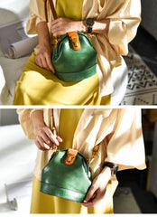 Handmade Womens Coffee Leather Doctor Bucket Shoulder Purses Coffee Doctor Crossbody Purse for Women