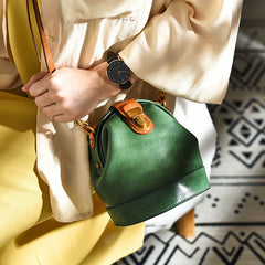 Handmade Womens Tan Leather Doctor Bucket Shoulder Purses Tan Doctor Crossbody Purse for Women