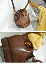 Handmade Womens Blue Leather Doctor Bucket Shoulder Purses Blue Doctor Crossbody Purse for Women
