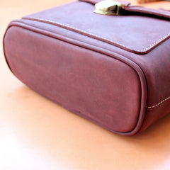 Handmade Womens Claret Leather Doctor Shoulder Purses Red Doctor Crossbody Purses for Women