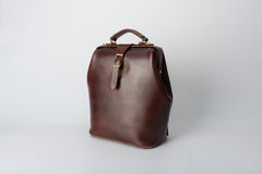Handmade Womens Red Leather Doctor Backpack Purse Shoulder Doctor Handbag for Women