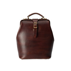Handmade Womens Red Leather Doctor Backpack Purse Shoulder Doctor Handbag for Women