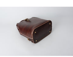Handmade Womens Red Leather Doctor Backpack Purse Shoulder Doctor Handbag for Women