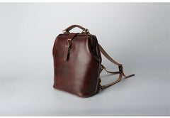 Handmade Womens Red Leather Doctor Backpack Purse Shoulder Doctor Handbag for Women