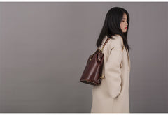 Handmade Womens Black Leather Doctor Backpack Purse Shoulder Doctor Handbag for Women