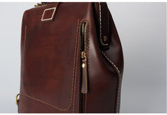 Handmade Womens Black Leather Doctor Backpack Purse Shoulder Doctor Handbag for Women