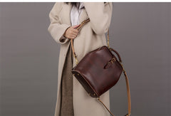 Handmade Womens Red Leather Doctor Backpack Purse Shoulder Doctor Handbag for Women