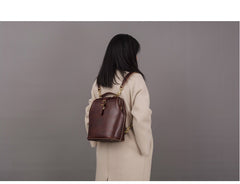 Handmade Womens Green Leather Doctor Backpack Purse Shoulder Doctor Handbag for Women