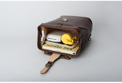 Handmade Womens Coffee Leather Doctor Backpack Purse Shoulder Doctor Handbag for Women