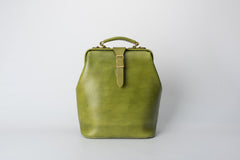 Handmade Womens Coffee Leather Doctor Backpack Purse Shoulder Doctor Handbag for Women