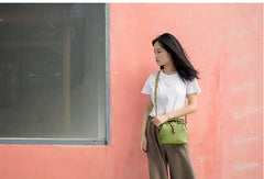 Handmade Womens Gray Leather Small doctor Purse Gray shoulder doctor bags for women