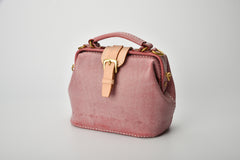 Handmade Womens Rose Leather Small doctor Purse Rose shoulder doctor bags for women