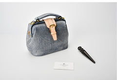 Handmade Womens Green Leather Small doctor Purse Green shoulder doctor bags for women