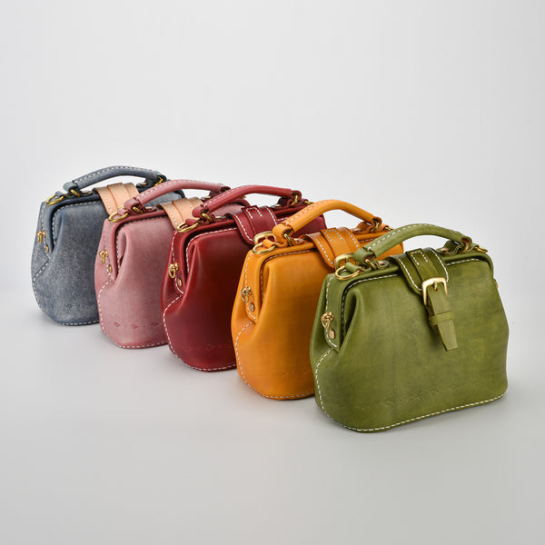 Handmade Womens Rose Leather Small doctor Purse Rose shoulder doctor bags for wo DB06991023