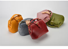 Handmade Womens Green Leather Small doctor Purse Green shoulder doctor bags for women