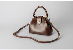 Handmade Womens Coffee Leather doctor Handbag Classic shoulder doctor bags Purse for women