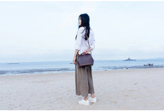 Handmade Womens Coffee Leather doctor Handbag shoulder doctor bags Purse for women
