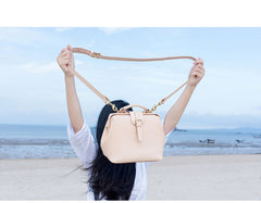 Handmade Womens Coffee Leather doctor Handbag shoulder doctor bags Purse for women