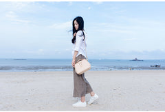 Handmade Womens Coffee Leather doctor Handbag shoulder doctor bags Purse for women