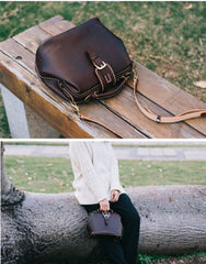 Handmade Womens Coffee Leather doctor Handbag shoulder doctor bags Purse for women