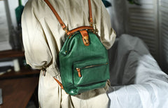 Handmade Womens Tan Leather Doctor Backpack Purse Shoulder Doctor Handbags for Women
