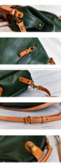 Handmade Womens Green Leather Doctor Backpack Purse Shoulder Doctor Handbags for Women
