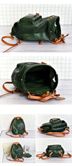 Handmade Womens Green Leather Doctor Backpack Purse Shoulder Doctor Handbags for Women