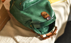 Handmade Womens Green Leather Doctor Backpack Purse Shoulder Doctor Handbags for Women
