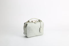 Handmade Womens Green Leather Doctor Handbag Purse Small Side Bag Doctor Purse for Women