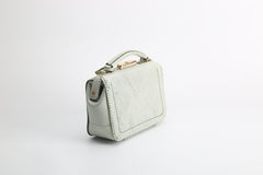 Handmade Womens Green Leather Doctor Handbag Purse Small Side Bag Doctor Purse for Women