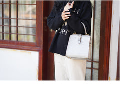 Handmade Womens Green Leather Doctor Handbag Side Purse Doctor Purse for Women