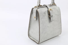 Handmade Womens Green Leather Doctor Handbag Side Purse Doctor Purse for Women