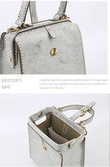 Handmade Womens Green Leather Doctor Handbag Side Purse Doctor Purse for Women