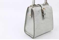 Handmade Womens Green Leather Doctor Handbag Side Purse Doctor Purse for Women