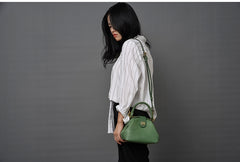 Handmade Womens Green Leather Mini Doctor Handbag Purse Green Shoulder Doctor Bags for Women