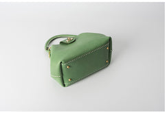 Handmade Womens Green Leather Mini Doctor Handbag Purse Green Shoulder Doctor Bags for Women