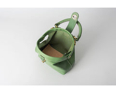 Handmade Womens Green Leather Mini Doctor Handbag Purse Green Shoulder Doctor Bags for Women