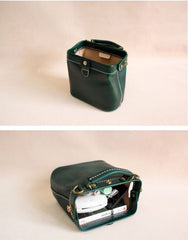 Handmade Womens Green Leather Mini doctor Handbag shoulder doctor bags for women