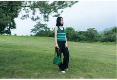 Handmade Womens Green Leather doctor Handbag shoulder doctor bags Purse for women
