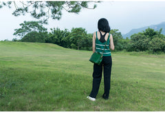 Handmade Womens Green Leather doctor Handbag shoulder doctor bags Purse for women