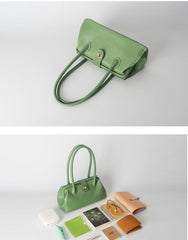 Handmade Womens Leather Doctor Handbag Purse Green Shoulder Bag Doctor Bags for Women