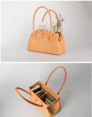 Handmade Womens Leather Doctor Handbag Purse Tan Shoulder Bag Doctor Bags for Women