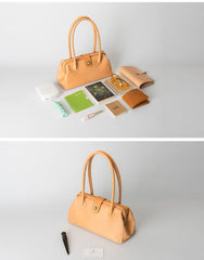 Handmade Womens Leather Doctor Handbag Purse Tan Shoulder Bag Doctor Bags for Women