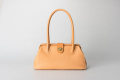 Handmade Womens Leather Doctor Handbag Purse Tan Shoulder Bag Doctor Bags for Women