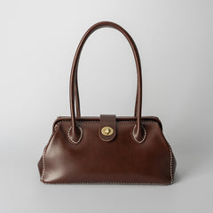 Handmade Womens Leather Doctor Handbag Purse Tan Shoulder Bag Doctor Bags for Women