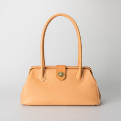 Handmade Womens Leather Doctor Handbag Purse Tan Shoulder Bag Doctor Bags for Women