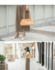 Handmade Womens Leather Doctor Handbag Purse Tan Shoulder Bag Doctor Bags for Women