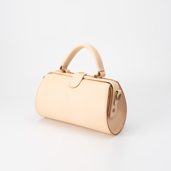 Handmade Womens Leather Doctor Handbag Purse Small Beige Side Bag Doctor Bags fo DB06491032