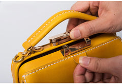 Handmade Womens Red Leather Doctor Handbag Purse Small Side Bag Doctor Bags for Women